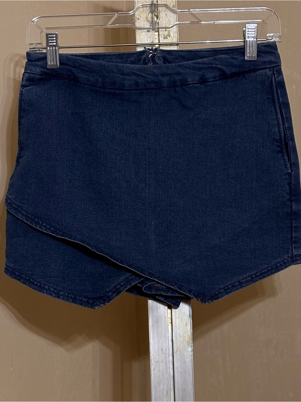 Blue Blush Dark Blue Denim Wrap Skort
